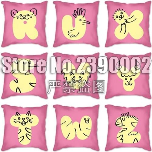 Nordic Decorative Pillows Case 26 abstract Animals English letters Cotton Linen Cushion Cover for Sofa Home Car Living Room