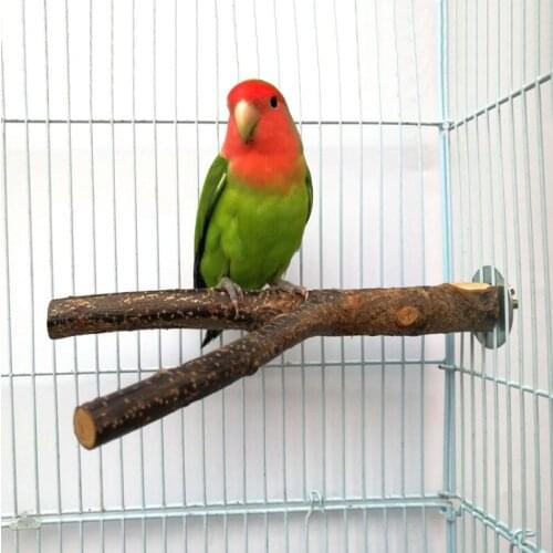 Pet Parrot Raw Wood Fork Stand Rack Toy 1Pcs 15cm Branch Perches For Bird Cage Hanging Toy Pet Birds Accessories Supplies