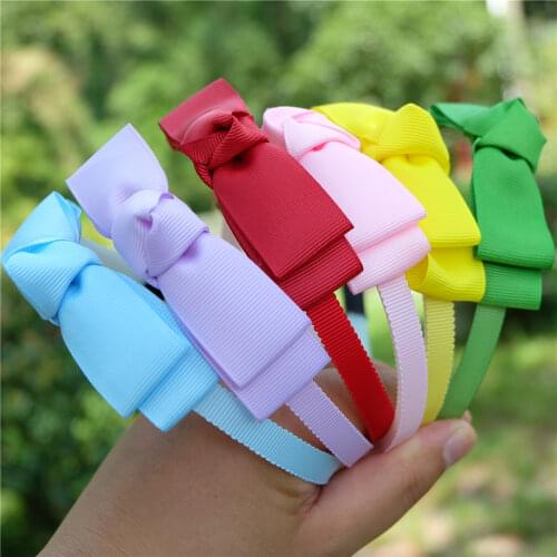 Fashion Children Color Plastic Headband Cute Big Bows Hairband Girls Lovely Hair Band Headwear Kids Gifts Hair Accessories