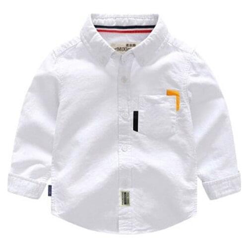 Childrens long-sleeve cotton Korean shirt