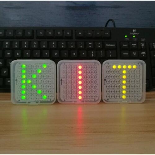 DIY Simple LED Dot Matrix Display Tri-color Breathing Light LED Display Kit DIY Character Display Parts