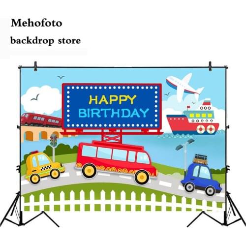 Car photo background happy birthday backdrop for photography party decoration banner computer printed newborn baby 441