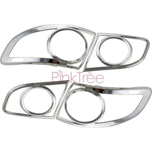 Chrome Rear Headlamp Head Light Cover Trim For Hyundai Santa Fe 2006 2007 2008 2009 2010 2011 Car Styling Accessories