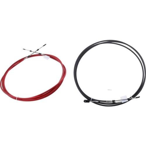 Marine Canoe Boat Outboard Engine Throttle Control Cable fit for YAMAHA Outboard - Black+Red(10ft)