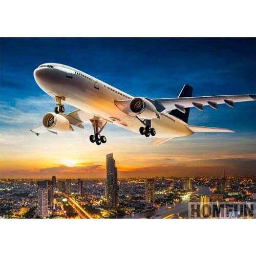 5D DIY Full Round/Square Painting Diamond Aircraft Scenic 3D Embroidery Rhinestone Mosaic Cross Stitch Home Decoration Art Fc571