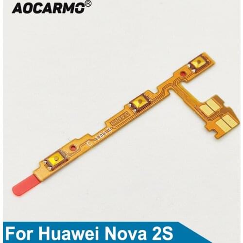Aocarmo Power On Off Key Volume Button Ribbon Flex Cable Replacement For Huawei Nova 2S HWI-AL00