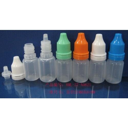 Lot 4000pcs 8ml LDPE drop bottle with tamper evident cap