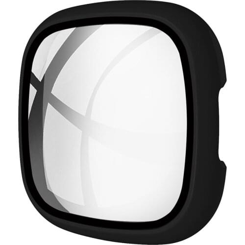 Fashion Tempered Glass Watch Case For Fitbit Versa3/Sense Accessories Smart Watch Screen Protector Anti-scratch Shell Cover