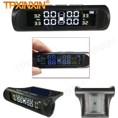 Car Tire Pressure Monitor Colorful Screen TPMS Solar USB External Buzzing Alarm System Tyre Pressure Wireless Detector