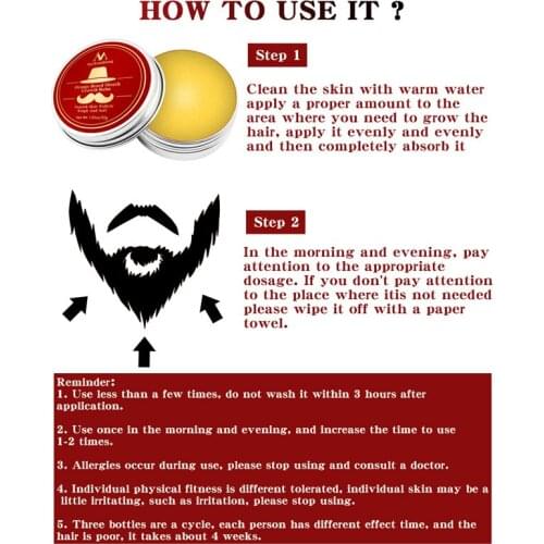 Men Beard Moustache Growth Balm Moisturizing Smoothing Care Cream Grooming EF
