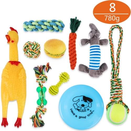 Pet Dog Toy Kit Interactive Chewing Rope Ball Toys Set for Small Puppies Medium Dogs Training Clean Teeth Rope Ball Dogs Toy