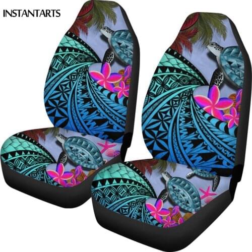 INSTANTARTS Hawaiian Sea Turtles Design Set of 2 Universal Front Car Seat Cover Washable Car Interior Seat Covers Seat Protector
