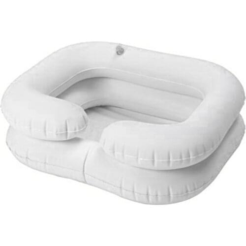 Inflatable Shampoo Basin for the Disabled Elderly Portable Hair Washing Basin Drain Tube Bed Rest Nursing Aid Sink Including Air