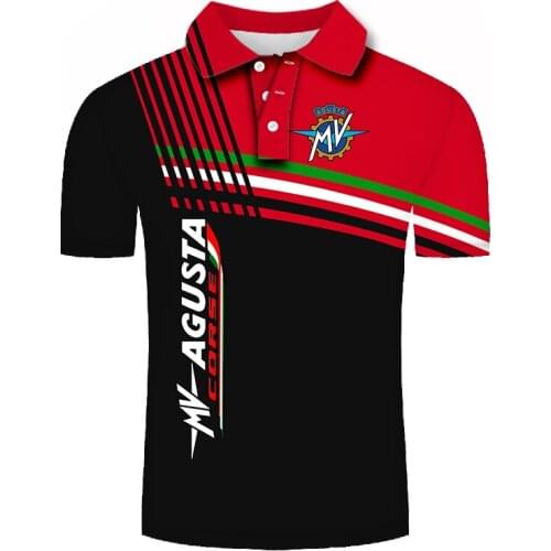 New 3D Printed POLO Shirt AGUSTA MV Motorcycle Off-road Harajuku High-quality Sports Short-sleeved Brand Sports Mens Clothing
