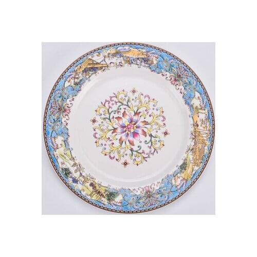 Hotel Steak Plate Ceramic Retro Style Dishes Set With Gold Trim Home Tableware High-end Fruit And Fruit Salad Plate Tableware