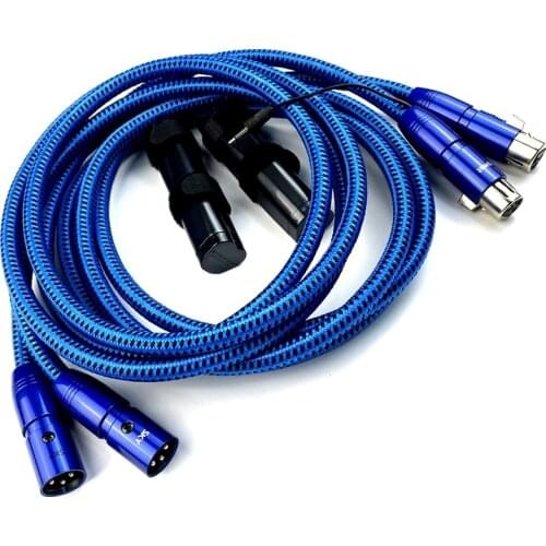 Pair HiFi Audio Line SKY XLR Cable Carbon 72V DBS for Subwoofer Amplifier Speaker CD Player