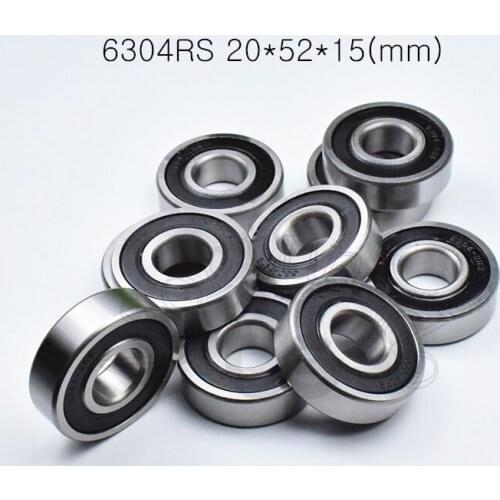6304RS 20*52*15mm 1Piece free shipping bearings 6304 6304RS chrome steel deep groove bearing