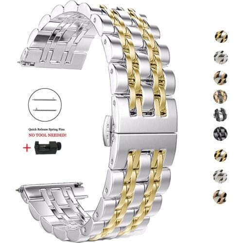 Stainless steel Watchband For Xiaomi Huami Amazfit Watch Wrist Strap For Amazfit Bip GTR 47/42mm GTS Pace Stratos 20/22mm Band