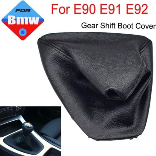 For BMW E30 E36 E39 E46 E81 E82 E87 E88 E90 E91 E92 E93 Car Shift Gear Stick Manual Shift Boot Black Leather Boot With Frame