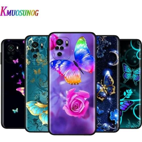 Silicone Cover Beautiful butterfly For Xiaomi Redmi Note 10 10S 9T 9S 9 8T 8 7 7S 6 5A 5 4 4X 5G Pro Max Phone Case
