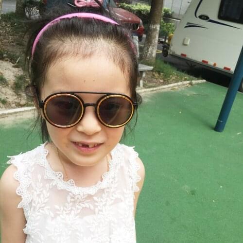 SomeCool Factory wholesale 3-7y kids sunglasses Vintage Round glasses Cute baby Boys&girls Reflective lens Child Eyewear n339