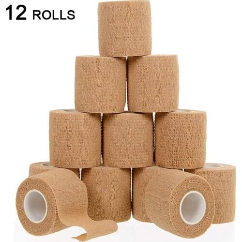 Sport Self Adhesive Tape Breathable Athletic Tape 4.5m Elastoplast(12-Pack) For Knee Support Pads Finger Ankle Shoulder Stretch