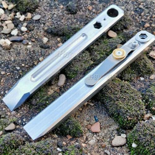 Titanium Keychain EDC Tools Pendant Screwdriver Crowbar Pry Bar Hexagon Wrench