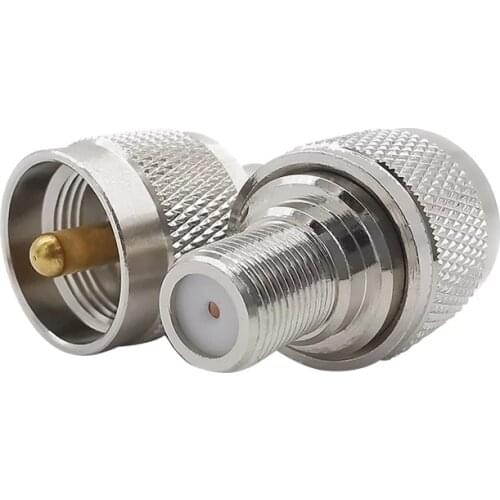 UHF PL259 Male Plug to F Type Female UHF PL-259 Jack RF Coaxial Coax Adapter Connector for TV Antenna RG6 Cable Wi-Fi Radios
