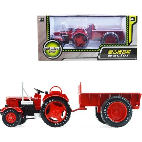 High simulation vintage tractors,1:18 alloy construction vehicles,Tractor with carriage,metal toy cars,free shipping