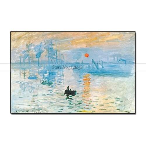 High Quality Copy Art Impression Sunrise Claude Mone Oil Painting Canvas Art Handmade Large Wall Decor For Living Room Gift
