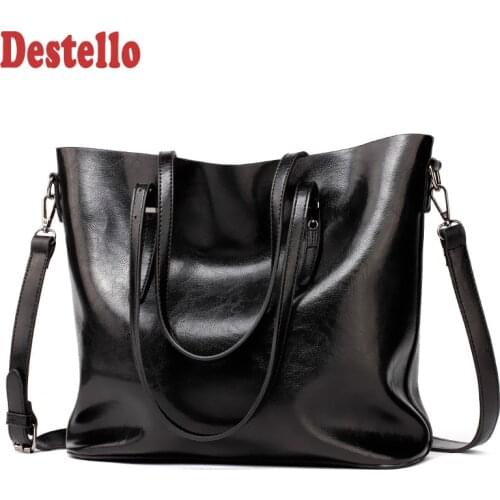 Concise Soft PU Women Shoulder Bags Retro Large Handbags Female Casual High Quality Totes Ladies Office Messenger Bag For Women