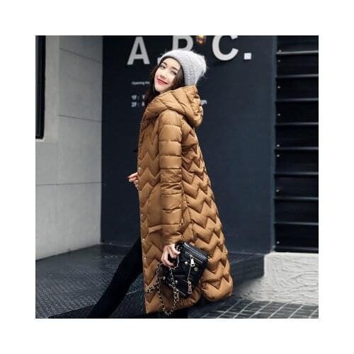 Autumn winter women down cotton clothes long warm winter slim coat warm outwear parkas hooded female