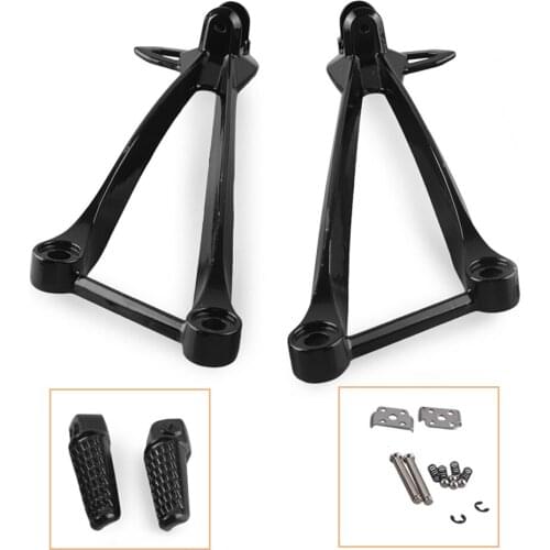 1Pair Aluminum Alloy Motorcycle Rear Passenger Foot Pegs Footrest Brackets for KAWASAKI ZX10R 2008-2010 ZX6R 2009-2011