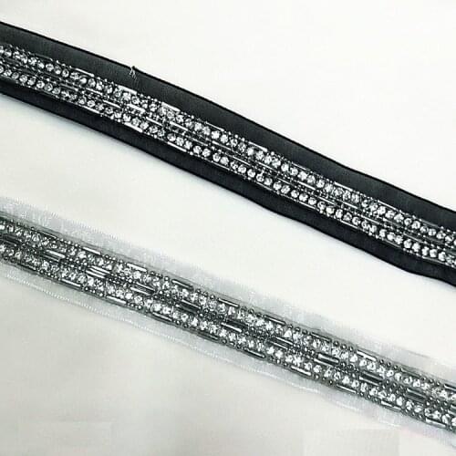 1yard Fringe Beaded rhinestone Trim Tassel Lace Ribbon Decorative Braid Trimming sequins Fabric Sewing Accessories diy sewing