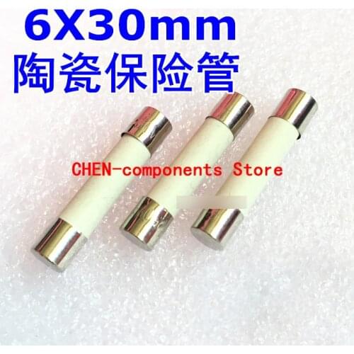 10PCS 6*30 ceramic fuse 0.5A 1A 2A 3A 4A 5A 6A 10A 15A 20A 25A 30A