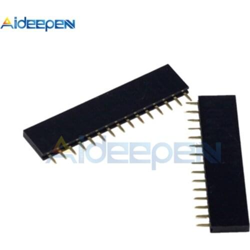 10Pcs/lot 15 Pin Single Row Straight Female Pin Header 2.54mm Pitch Strip Connector Socket 1X15 15Pin For Arduino PCB