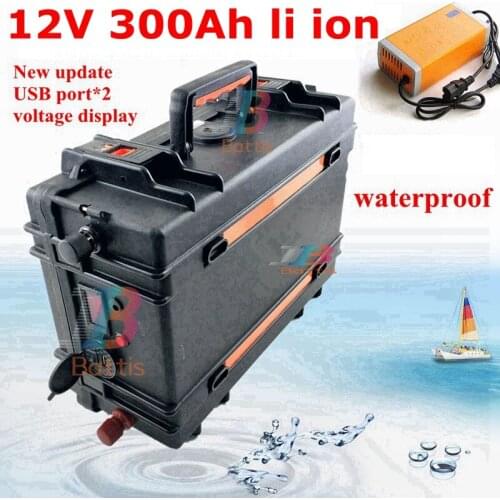 12V 300AH lithium ion no 320ah li ion battery BMS for 1800W inverter Photovoltaic solar motorhome fishing +20A Charger