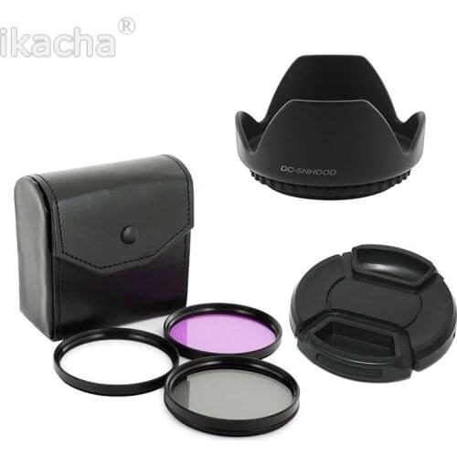 49 52 55 58 62 67 72 77 mm Lens cap Lens Hood UV CPL FLD Filter Set for Nikon D600 D3200 D3100 D7000 D5100 D80 DSLR Camera