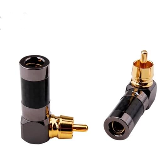 Audio Connector RCA Gold Plug Male 90 Degree Adaptor Audio Video Speaker Connector Soldering Adapter RCA Elbow Hifi Jack