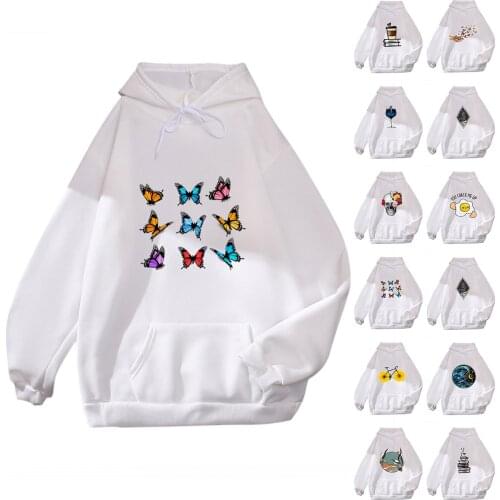 Basic Hoodies 2021 New O-Neck Printed Leisure Female For Women Winter Solid Colour Casual Sweatshirt Hip Pop Tops Harajuku