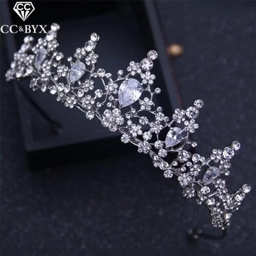 CC tiaras and crowns hairband vintage crystal shine beads rhinestones bridal wedding hair accessories for bride jewelry HG034
