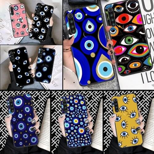 Evil Eye Abstract Art Phone case For Xiaomi Redmi Note 7 7A 8 8T 9 9A 9S 10 K30 Pro Ultra black art cell cover 3D coque tpu