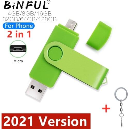 360° Rotate Colorful OTG USB Flash drive cle 128GB Smart Phone pen drive 4GB 8GB 16GB 32GB 64GB micro memory storage U disk Gift