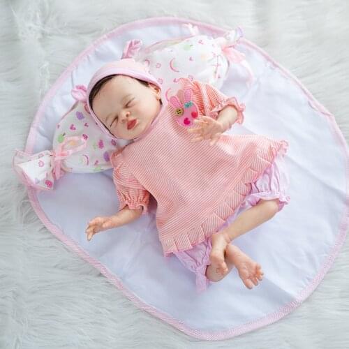 Hoomai New Toddler Reborn Baby 16 Inches Silicone Doll Lifelike Bebe Reborn Dolls For Children Birthday Best Gift Toy