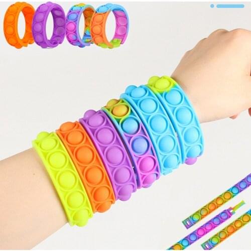 Fidget Toys for Children Push Bubble Dimple Bracelet Decompression Toys for Adults Anti Stress Reliever Sensory Toys Kids Gifts