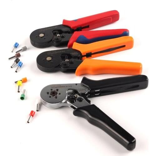 HSC8 6-6 Tubular Terminal Crimping Tool 23-10AWG 0.25-6.0mm2 Ire Crimper Tool Wire Stripper Hand Ferrule Crimp Set Plier KIT