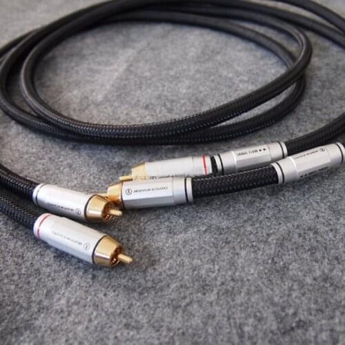 HiFi RCA Cable Argentum Acoustics Mythos Audio Interconnect Line Gold Plated Plug