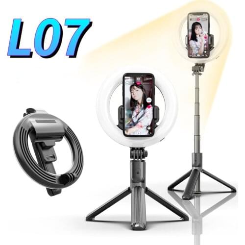 KAIQISJ 4 in 1 Selfie LED Ring Light Wireless Bluetooth Selfie Stick Mini Tripods Handheld Extendable Selfie Stick With Remote