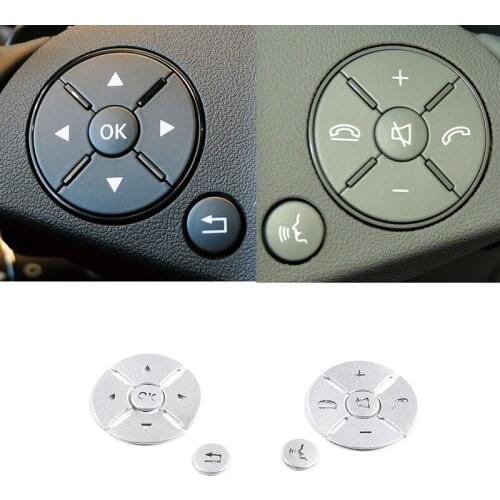 Aluminum Alloy Car Steering Wheel Button Hollow Decorative Stickers Fit For Mercedes Benz E C S GLK Class Car Accessories