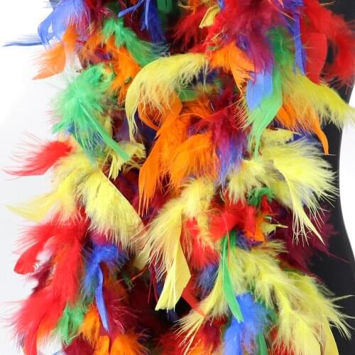 Colorful Marabou Turkey Feathers Boa DIY Wedding Shawl Decoration Carnival Clothes Accessories Fluffy Plumes For Crafts 2Meters